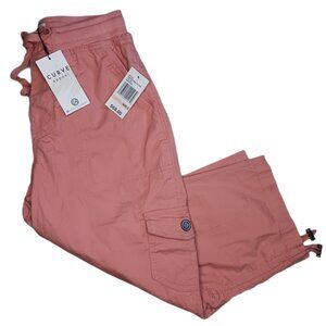 Curve Appeal Womens Size 2/26 Capri Pants Canyon Clay Drawstring Ladies 2